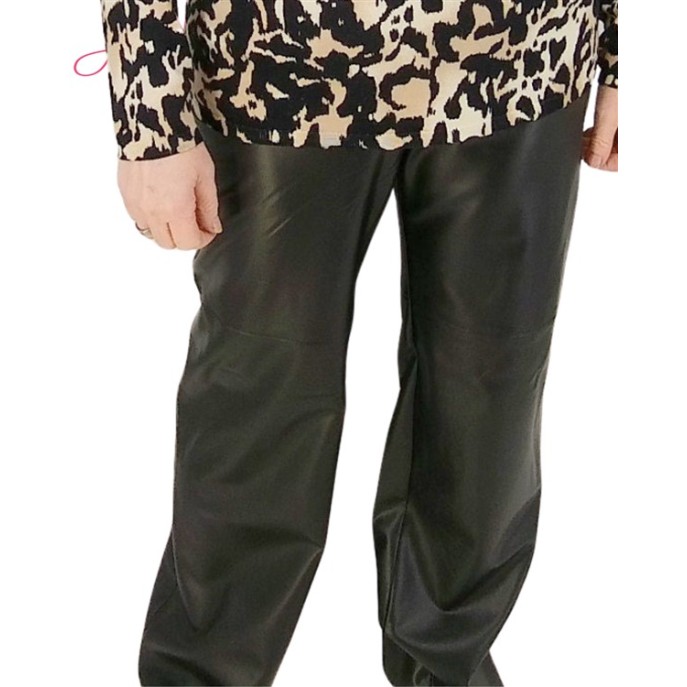 Barbara Lebek kunstleren broek Zwart